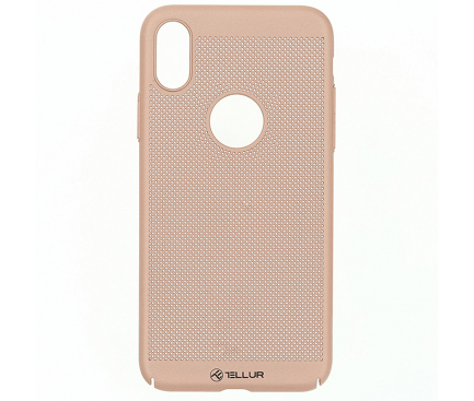 Husa Plastic Tellur Heat Dissipation pentru Apple iPhone X / Apple iPhone XS, Roz Aurie TLL121323 