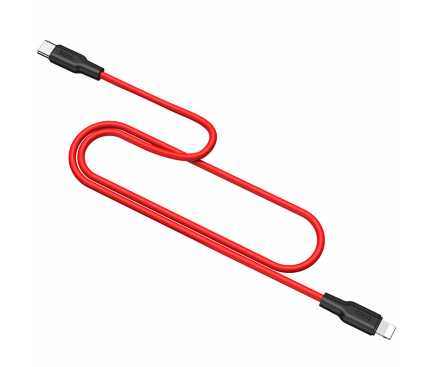 Cablu Date si Incarcare USB-C - Lightning HOCO X21 Plus, 20W, 1m, Rosu