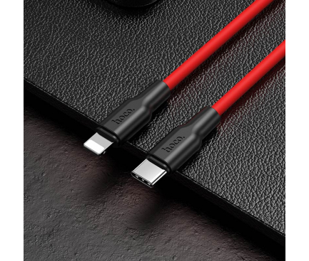 Cablu Date si Incarcare USB-C - Lightning HOCO X21 Plus, 20W, 1m, Rosu