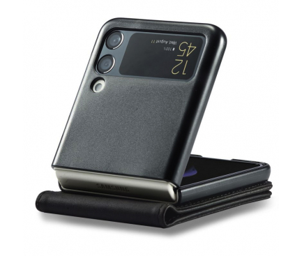 Husa Piele Ecologica Tech-Protect Wallet pentru Samsung Galaxy Z Flip4, Neagra 