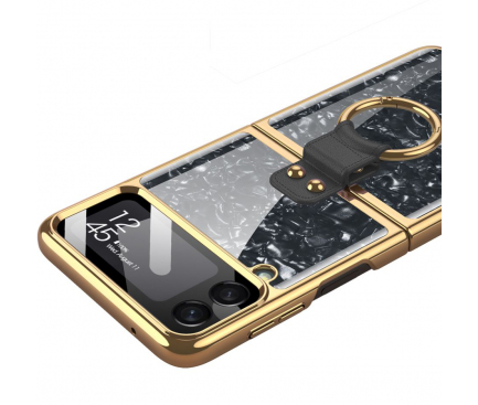 Husa Plastic - TPU Tech-Protect Mood Ring pentru Samsung Galaxy Z Flip4, Neagra Aurie 