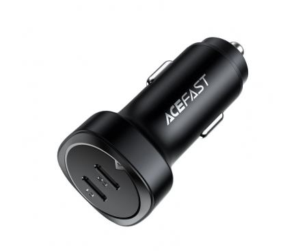 Incarcator Auto USB Acefast B2, Quick Charge, 72W, 2 x USB Tip-C, Negru 