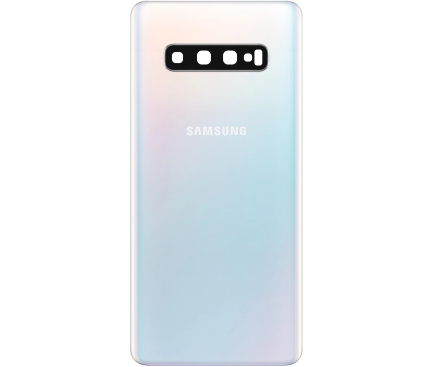 Capac Baterie Samsung Galaxy S10+ G975, Alb (Prism White), Service Pack GH82-18406F 