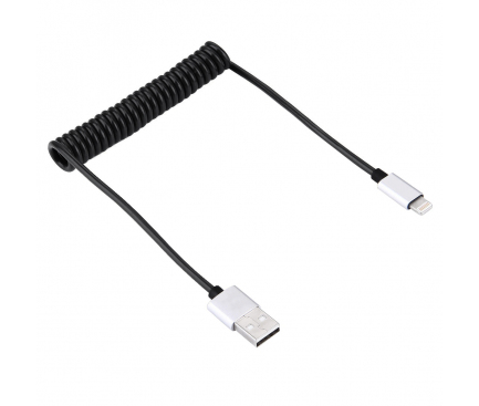 Cablu Date si Incarcare USB la Lightning SiGN, 2A, Spiralat, Negru HWL1023S 