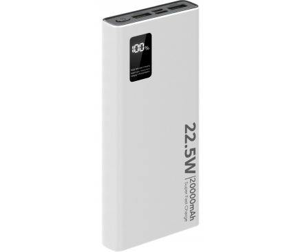 Baterie Externa SiGN, 20000mAh, 22.5W, QC + PD, 2 x USB-A - 1 x USB-C, Alba SNPB-PD20WH