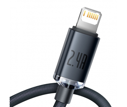 Cablu Date si Incarcare USB-A - Lightning Baseus Crystal Shine, 20W, 1.2m, Negru
