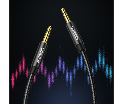 Cablu Audio 3.5 mm la 3.5 mm UGREEN AV112, 1 m, Negru 