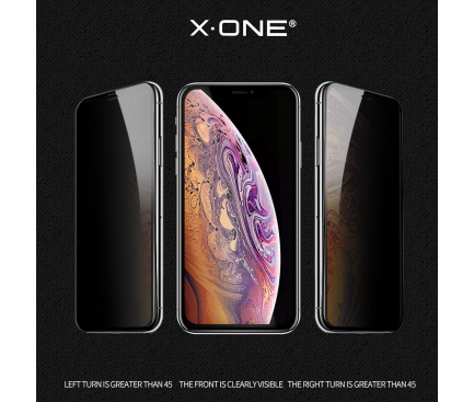 Folie de protectie Ecran Privacy X-One pentru Apple iPhone 14 Pro, Sticla securizata, Full Glue, 2.5D