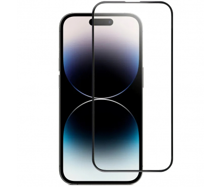 Folie de protectie Ecran Blue Star pentru Apple iPhone 14 Pro, Sticla securizata, Full Glue, 5D, Neagra