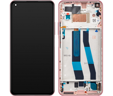Display cu Touchscreen Xiaomi Mi 11 Lite, cu Rama, Roz (Peach Pink), Service Pack 5600050K9A00
