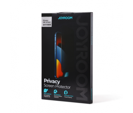 Folie de protectie Ecran Privacy Joyroom Knight Series pentru Apple iPhone 14 Pro, Sticla securizata, Full Glue, 2.5D JR-P02