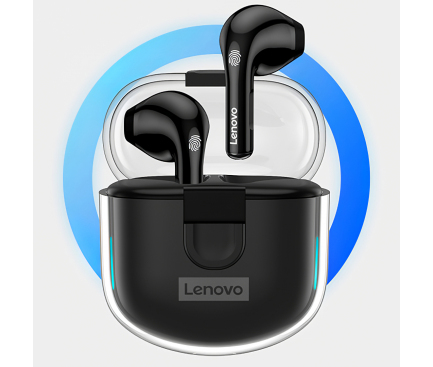 Handsfree Casti Bluetooth Lenovo LP12, SinglePoint, TWS, Negru 