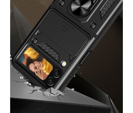 Husa pentru Samsung Galaxy Z Flip4 F721, Tech-Protect, CamShield Pro, Neagra
