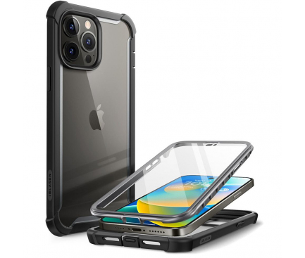 Husa Plastic - TPU Supcase Iblsn Ares pentru Apple iPhone 14 Pro, Full Cover, Neagra Transparenta 