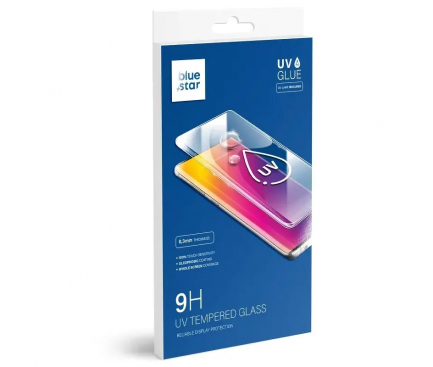 Folie de protectie Ecran Blue Star pentru Samsung Galaxy S10+ G975, Sticla securizata, UV Glue