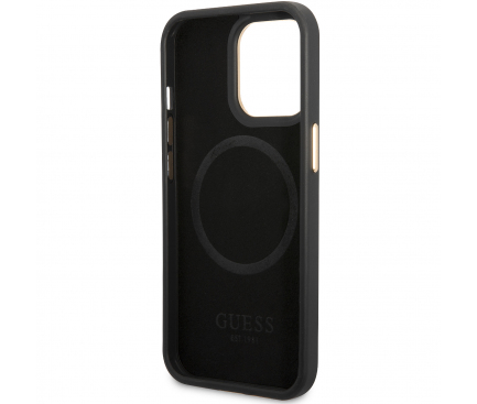 Husa Piele Ecologica - TPU Guess 4G MagSafe pentru Apple iPhone 14 Pro, Neagra GUHMP14LU4GPRK 