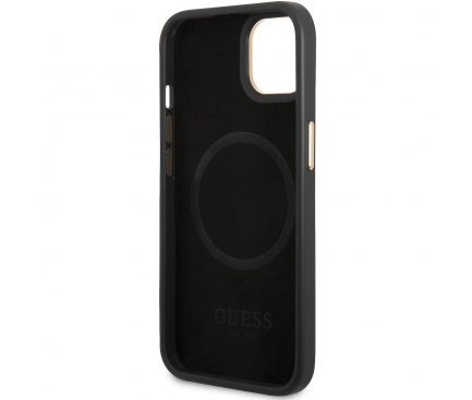 Husa Piele Ecologica - TPU Guess 4G MagSafe pentru Apple iPhone 14, Neagra GUHMP14SU4GPRK 