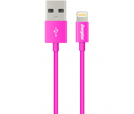 Cablu Date si Incarcare USB-A - Lightning Energizer, 18W, 0.2m, Roz C11UBLIGPK3