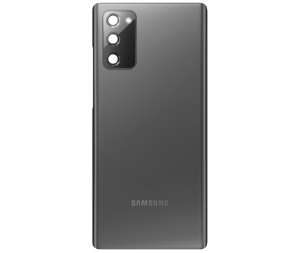 Capac Baterie Samsung Galaxy Note 20 5G N981, cu Geam Blitz - Geam Camera Spate, Gri, Swap