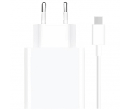 Incarcator Retea Cu Cablu USB-C Xiaomi MDY-12-EH GaN, 67W, 6.2A, 1 x USB-A, Alb BHR6035EU