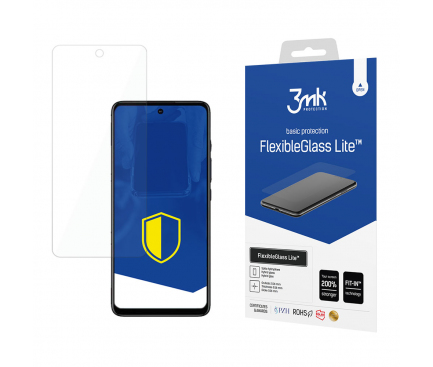 Folie de protectie Ecran 3MK FlexibleGlass Lite pentru Motorola Moto E30, Sticla Flexibila, Full Glue