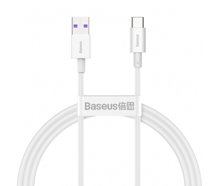 Cablu Date si Incarcare USB-A - USB-C Baseus Superior Series, 66W, 1m, Alb CATYS-02
