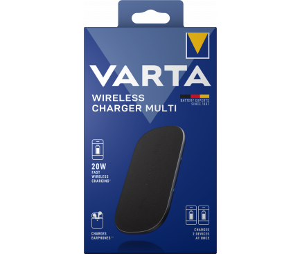 Incarcator Retea Wireless Varta Multi, 20W, 1.1A, Negru