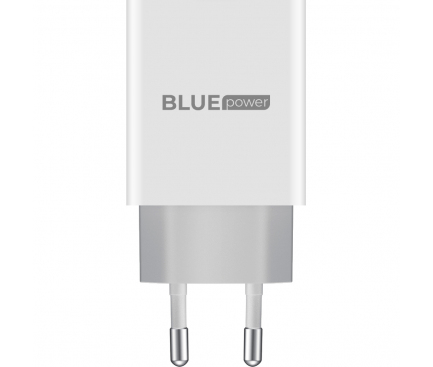 Incarcator Retea cu cablu Lightning BLUE Power L65EU, 2.4A, 12W, 2 X USB, Alb 