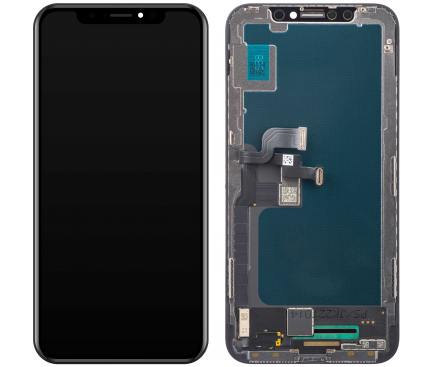 Display cu Touchscreen JK pentru Apple iPhone X, cu Rama, Versiune LCD In-Cell, Negru