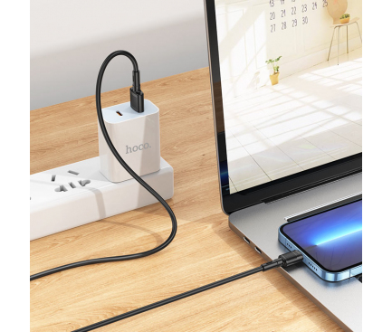 Cablu Date si Incarcare USB-A - Lightning HOCO X83 Victory, 18W, 1m, Negru