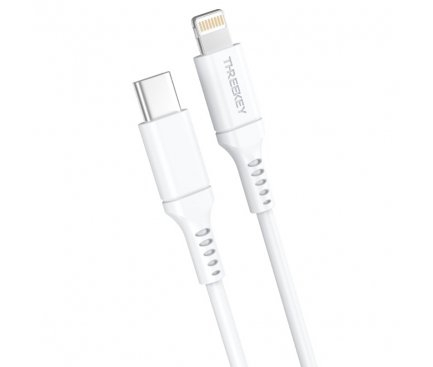 Cablu Date si Incarcare USB-C - Lightning XO Design TK04, 20W, 1m, Alb