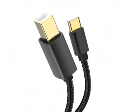 Cablu Imprimanta XO Design GB010B, USB-C - USB-B, 1.5m, Negru