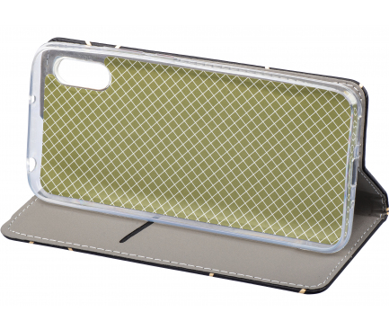 Husa Piele Ecologica - TPU OEM Smart Trendy Linear 2 pentru Samsung Galaxy A13 A135, Neagra 