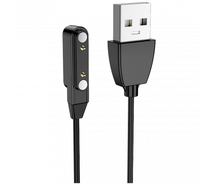 Cablu Incarcare USB-A - 2 Pini HOCO Watch Y2 Pro Series, 0.6m, Negru