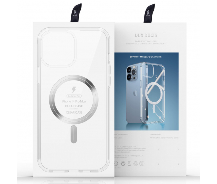 Husa MagSafe pentru Apple iPhone 14 Pro Max, DUX DUCIS, Clin, Transparenta