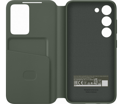 Husa pentru Samsung Galaxy S23 S911, S-View Wallet, Kaki EF-ZS911CGEGWW