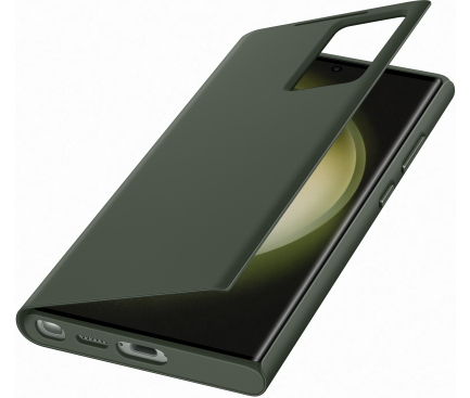 Husa pentru Samsung Galaxy S23 Ultra S918, S-View Wallet, Kaki EF-ZS918CGEGWW