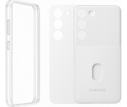 Husa pentru Samsung Galaxy S23 S911, Frame Cover, Alba EF-MS911CWEGWW