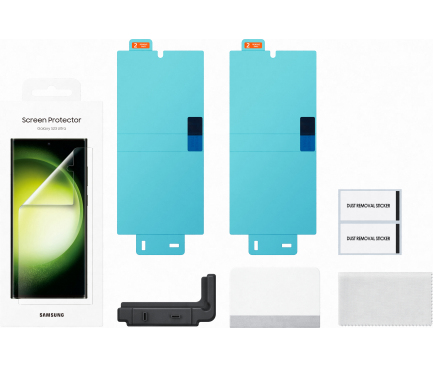 Folie de protectie Ecran pentru Samsung Galaxy S23 Ultra S918, Plastic, Set 2 bucati EF-US918CTEGWW