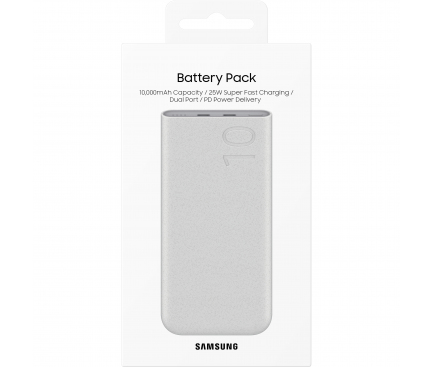 Baterie Externa Samsung, 10000mAh, 25W, PD, 2 x USB-C, Bej EB-P3400XUEGEU