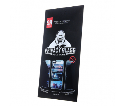 Folie de protectie Ecran Privacy OEM pentru Xiaomi Redmi Note 9 Pro 5G / Note 9 Pro, Sticla securizata, Full Glue
