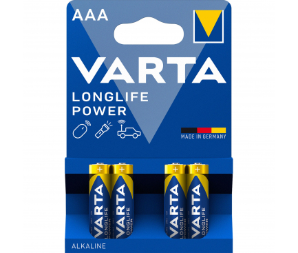 Baterie Varta Longlife Power 4903, AAA / LR3, Set 4 bucati 04903121414
