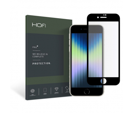 Folie de protectie Ecran HOFI PRO+ pentru Apple iPhone SE (2022) / SE (2020) / 8, Sticla securizata, Full Glue, Neagra