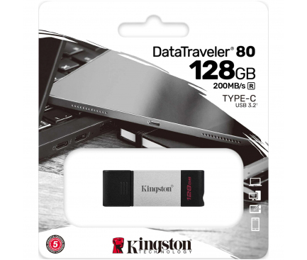 Memorie Externa USB-C Kingston DT80, 128Gb DT80/128GB