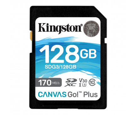 Card Memorie SDXC Kingston Canvas Go Plus, 128Gb, Clasa 10 / UHS-1 U3 SDG3/128GB
