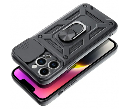 Husa TPU OEM Slide Camera Armor pentru Apple iPhone 13 Pro Max, Neagra 
