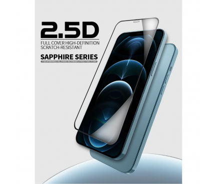 Folie de protectie Ecran X-One Sapphire Series pentru Apple iPhone 13 Pro Max, Sticla securizata, Full Glue, Neagra
