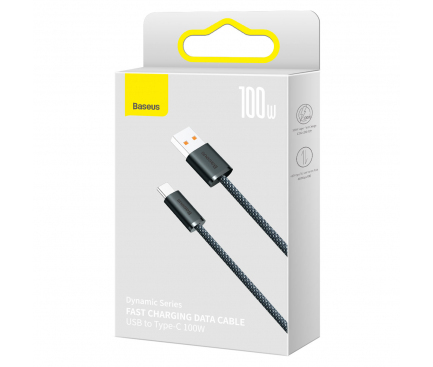 Cablu Date si Incarcare USB-A - USB-C Baseus Dynamic Series, 100W, 1m, Gri CALD000616