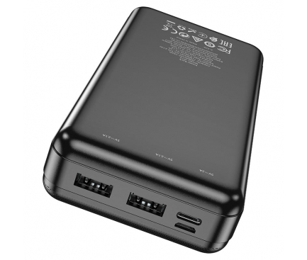 Baterie Externa HOCO J91A, 20000mAh, 10W, 2 x USB-A, Neagra