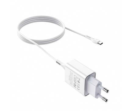 Incarcator Retea cu Cablu USB-C HOCO C81A, 10W, 2.1A, 1 x USB-A, Alb